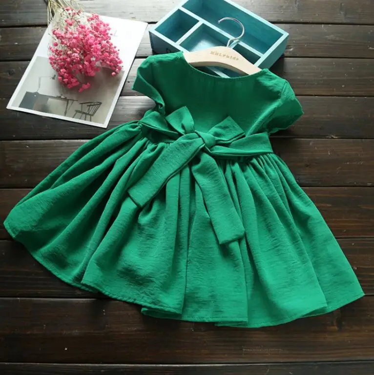 MERI AMMI/детская одежда для девочек; платья с короткими рукавами красного и зеленого цвета для От 2 до 11 лет девочек; J594