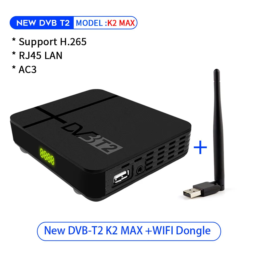 Новейший DVB T2 HD 1080P эфирный приемник DVB T2 ТВ тюнер DVB T2 H.265 поддержка dobly AC-3 с usb wifi DVB T2 телеприставка - Цвет: K2 MAX-WIFI