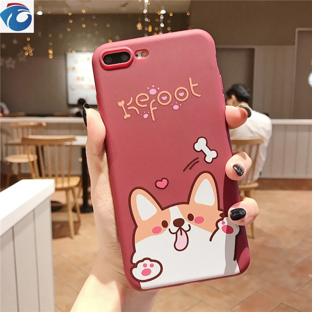 Cute puppy shell For iPhone 6S 7S 7Plus 7Plus 8 Plus XRXS MaxProject Soft shell airbag bracket   TPU Protection Anti-fall Phone case2