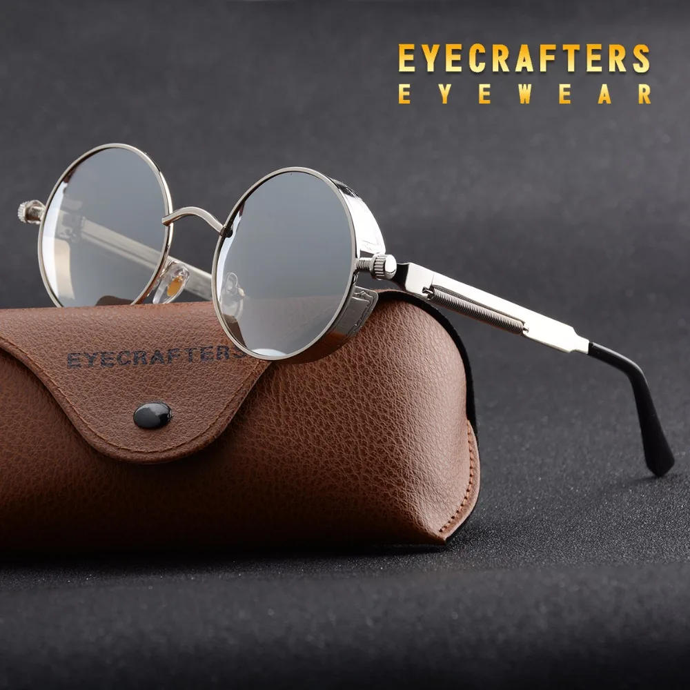 Silver Metal Polarized font b Sunglasses b font Gothic Steampunk font b Sunglasses b font Mens