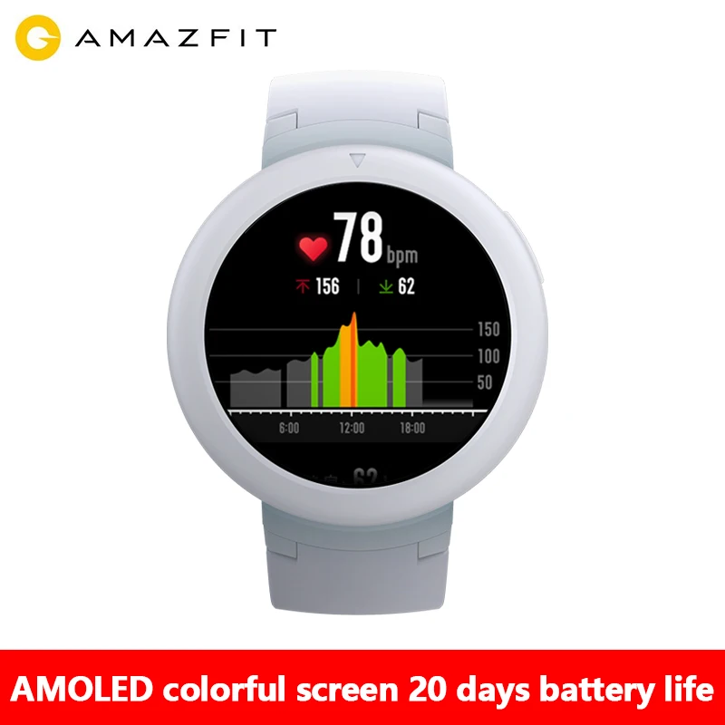 

Xiaomi AMAZFIT Verge Lite Smartwatch 20 Days Battery Life 1.3 Inch AMOLED Screen Built-in GPS Heart Rate Monitor English Version