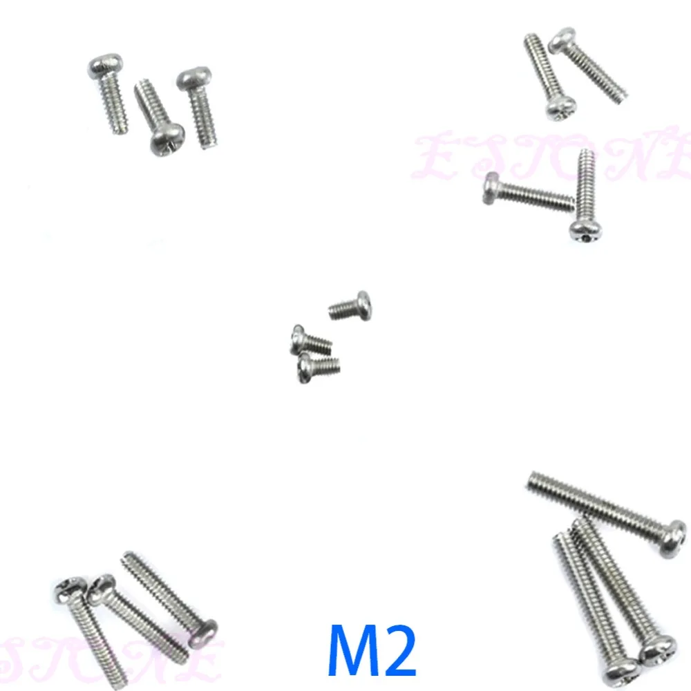 

E74 50Pcs M2/3/4 Bolt Screw Nuts Round Length 4-12MM Diameter 2-4mm & M4 M2 Hex Nuts