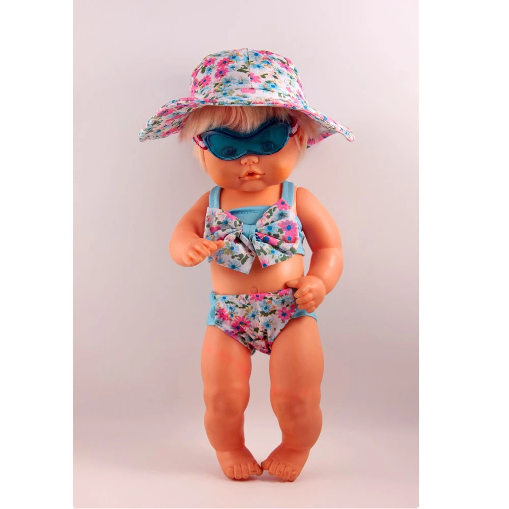 Trajes de baño para muñecas de 41 cm, Nenuco y su Bikini con sombrero azul Googles, conjunto de trajes para pulgadas 17 pulgadas|Muñecas| - AliExpress