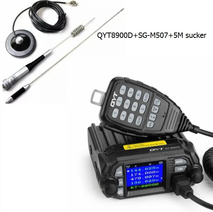 

QYT KT-8900D car radio mobile transceiver Dual band 144/440MHZ Mobile radio 25Watts Large LCD Display KT8900D Walkie talkie