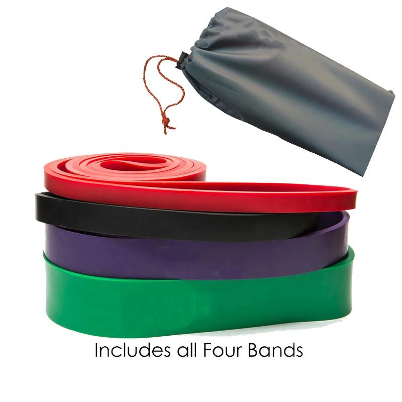 

New Set of 4 Natural Latex Athletic Rubber Resistance Bands set Gym Expander Power Lifting Pull Up Strengthen Muscles