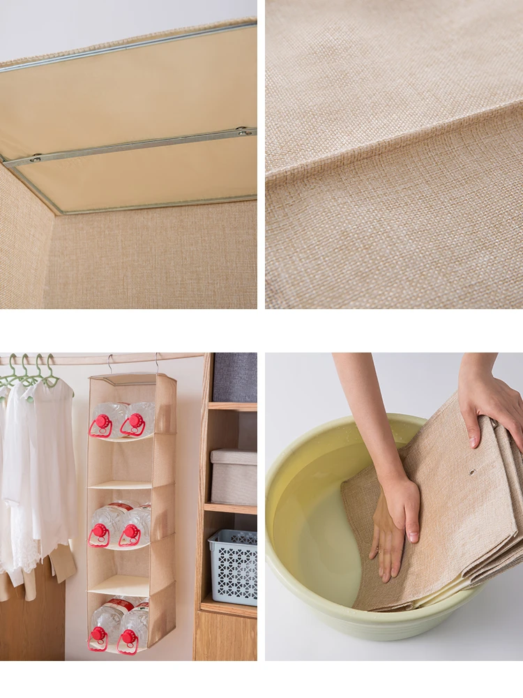 Hanging Drawer Design Cotton Line+Steel Storage Bag Durable Washable Hanging Organizer For Shirt Underwear 1pcs Wardrobe Storage