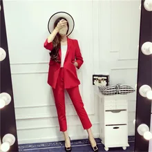 ^#Cheap Woman suits lady suit office Spring temperament Slim casual business professional OL solid color jacket + pants two-piece suit ^#Cheap Woman suits lady suit office Spring temperament Slim casual business professional OL solid color jacket + pants two-piece suit