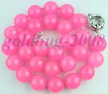 

Free Shipping>> ELEGANT 14 MM ROUND PINK stone NECKLACE
