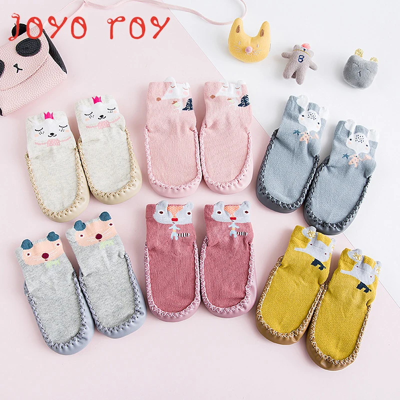 

Joyo Roy Baby Toddlers Infant Cartoon Sock Kids Rubber Indoor Floor Socks with Leather Sole Anti Slip Warm Sock For Newborn