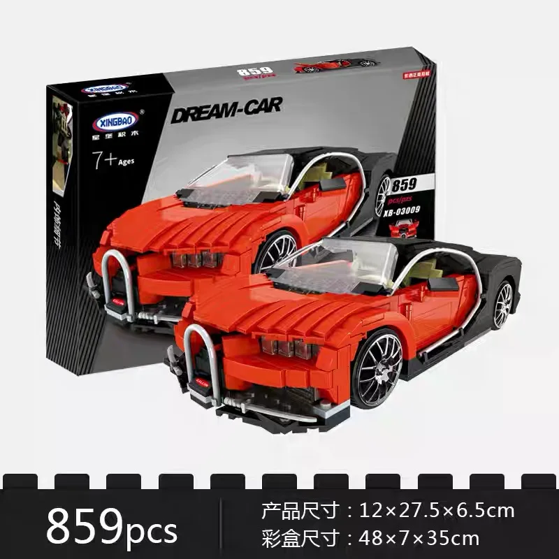 

XingBao 03009 Creative MOC Technic Series The Gallon Supercar Vehicle Gifts Model toys 859Pcs