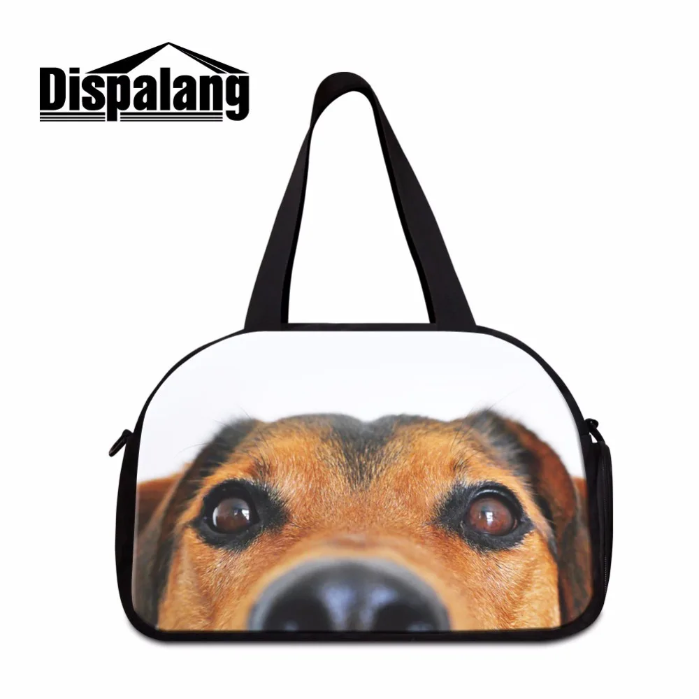 Us 29 98 40 Off Dispalang Pet Dog Printing Men Travel Bags Hand Luggage Canvas Duffle Bag Male Overnight For Ager Sporty Reisetasche In