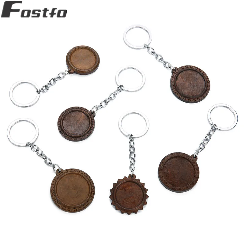 

Fostfo Wood Cabochon Base 25mm 30mm For Diy KeyChain Making Pendant Round Trays Cabochon Setting Bezel Tray Jewelry Accessories