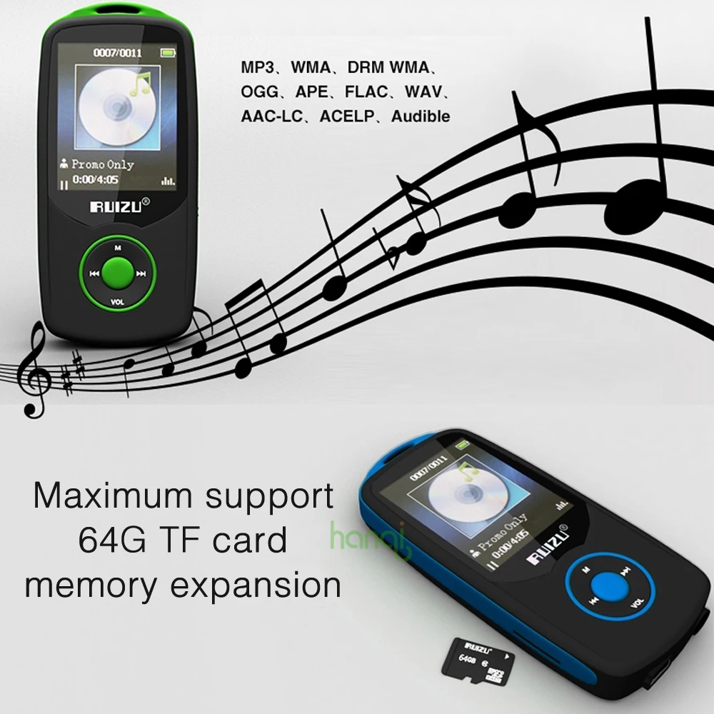  New Original RUIZU X06 4GB Bluetooth Sport MP3 Player with 1.8Inch Screen high quality lossless Rec