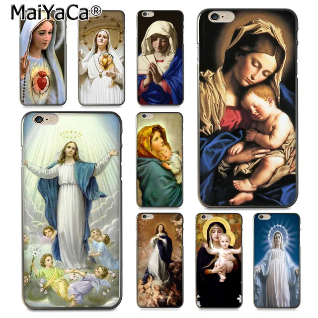 MaiYaCa Статуя Девы Марии для iPhone 4S 5C 5S 6S 7 8 Plus X XR XS MAX Samsung черный мягкий чехол телефона