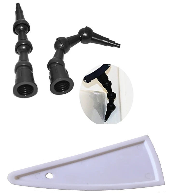 2pcs 360 Angle Rotating Bent Nozzle and 1set Easy Work Sealant Spreader