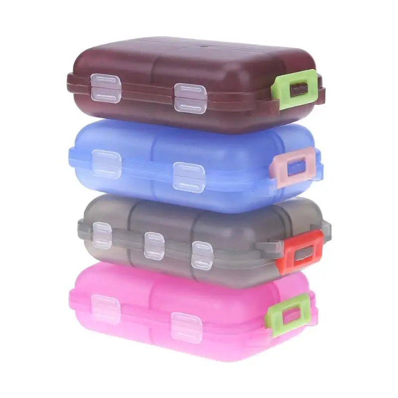 

10 Grids Medicine Pill Storage Box 10 *7 *3 cm Jewelry Earring Holder Organizer Case Pill Case Splitters Storage Dispenser Week