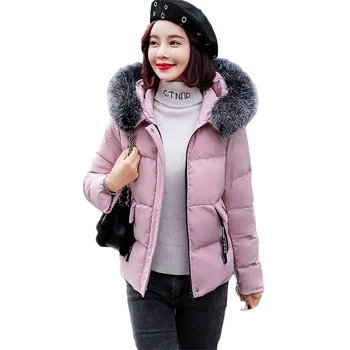 

Women's down Cotton jacket Casual Winter Keep Warm Slim Down Lammy Jacket Short Coat Overcoat Fashion Patchwork Outwear A1084