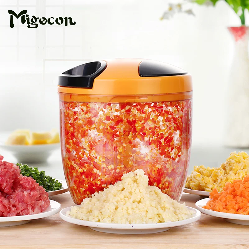 

Migecon 900ML Vegetable Cutter Manual Garlic Onion Chopper Meat Grinder Food Shredder Kitchen Accessories Gadgets Egg Beater