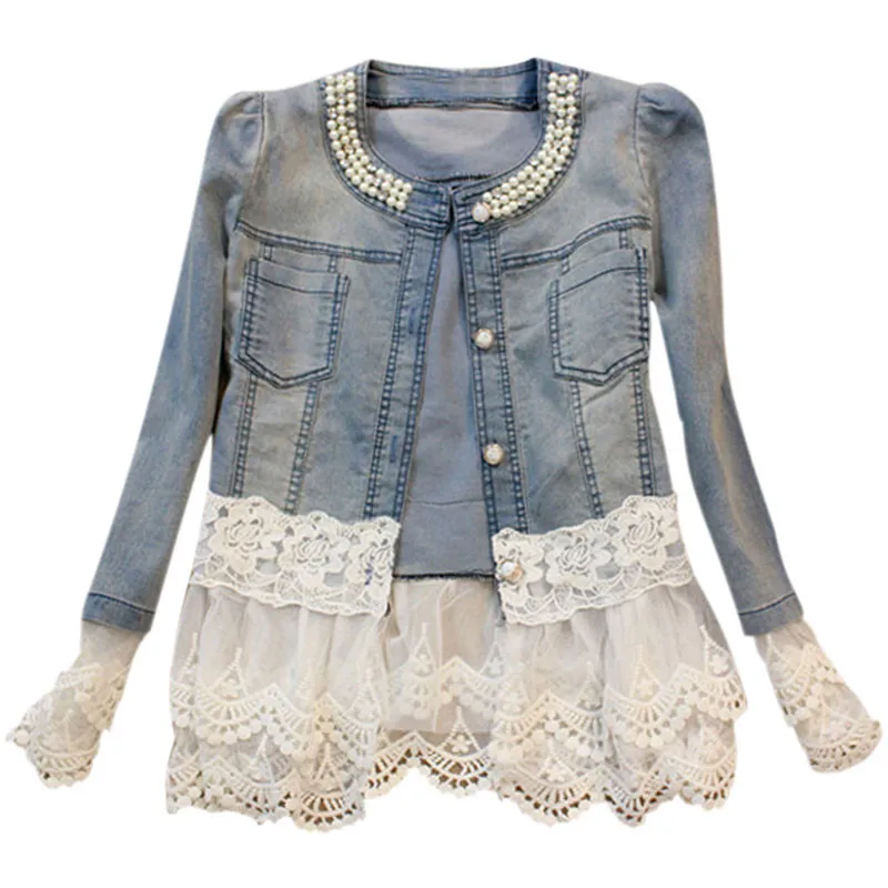 denim shirt with lace