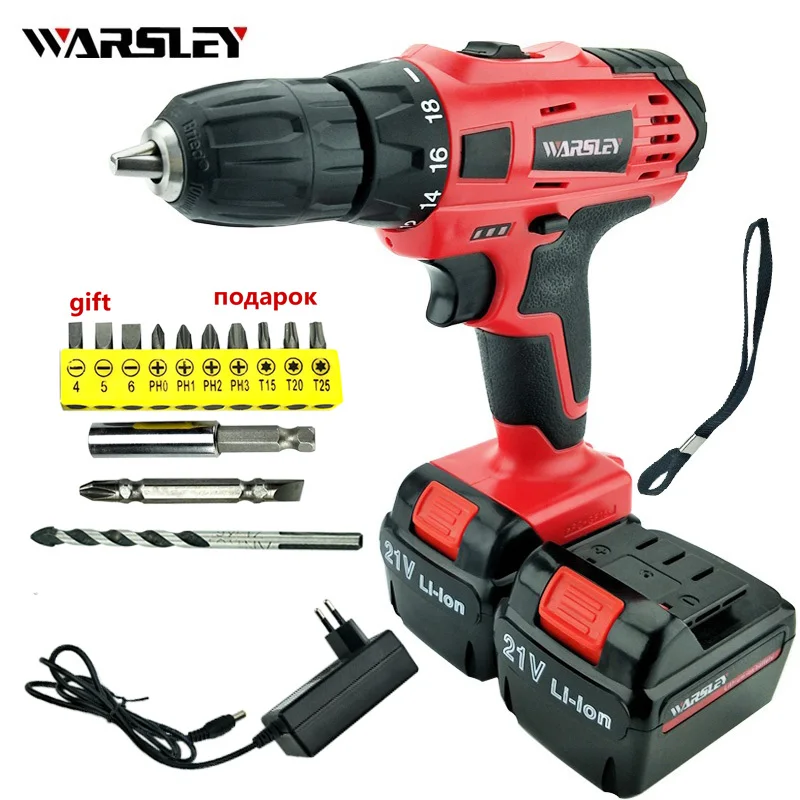 21V Cordless electric Drill Electric Screwdriver mini wireless Batteries drill Multi-function power