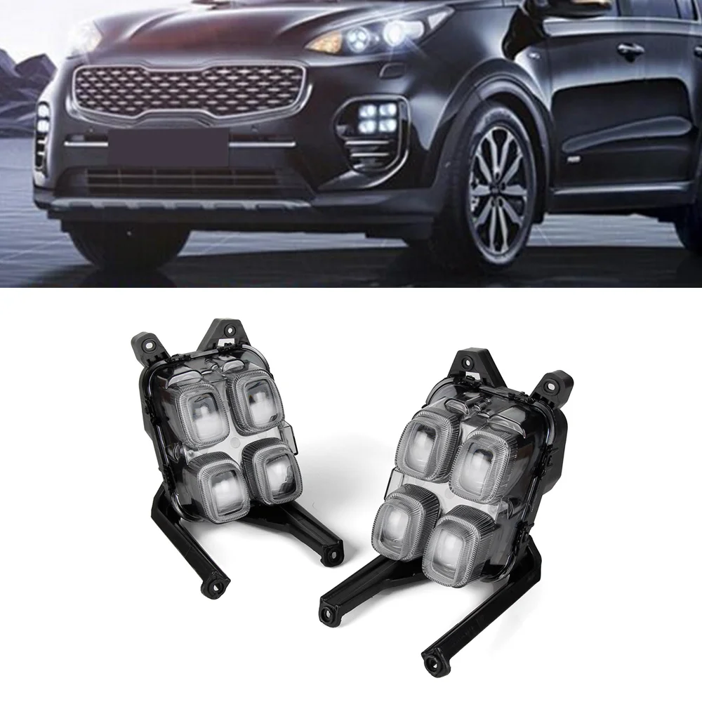 

For KIA KX5 2016-2017 Auto Daytime Running Lights Driving Fog Lamp White LED Car Day Light DRL