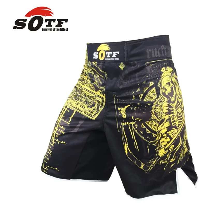 

MMA Boxing Shorts Sotf Fitness Pattern Pants Sports Short Trunk Kickboxing Muay Thai Shorts,Gym Training Cage Fighting Grappling