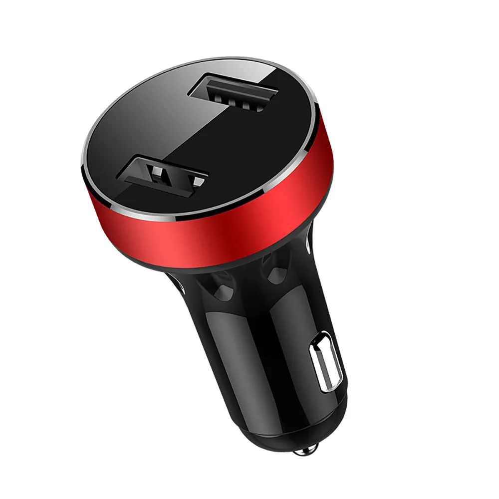 USB Автомобильное зарядное устройство, зарядное устройство для телефона, интеллектуальное двойное USB Автомобильное зарядное устройство из алюминиевого сплава, адаптер питания, прикуриватель для телефона IOS Android