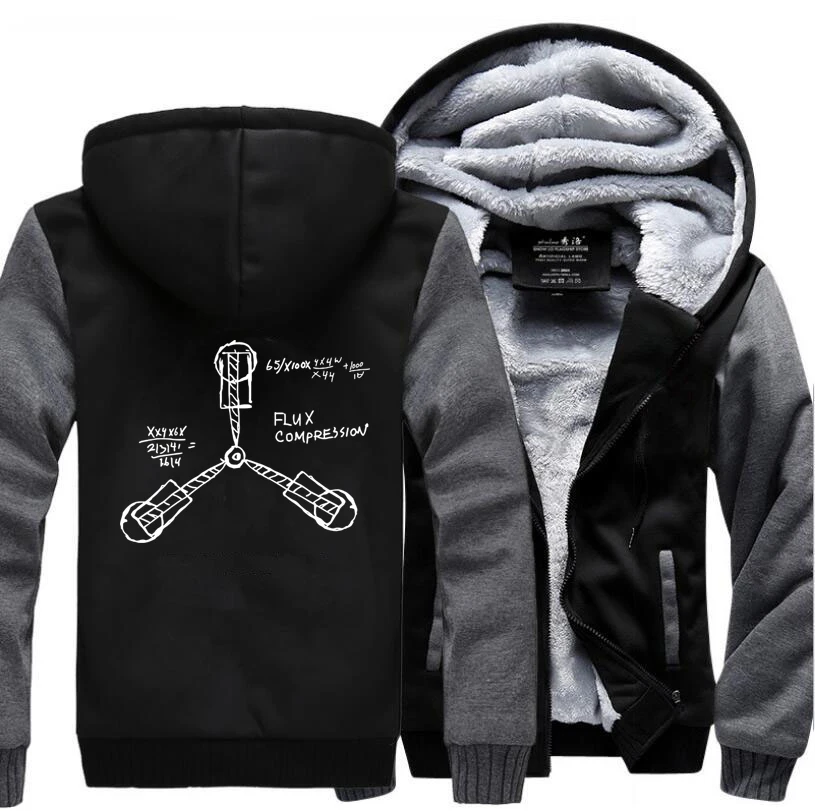 

Back to the Future Math Formula Science Hoodies Men Fashion Sweatshirts 2019 Winter Hip Hop Thicken Coat Casual Warm Jacket