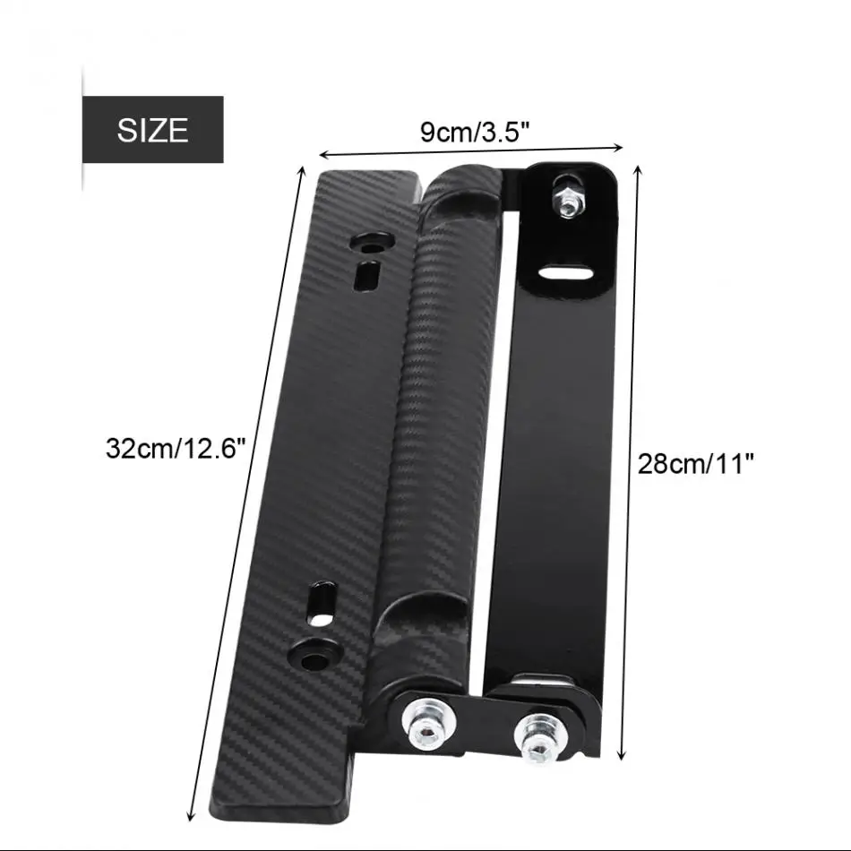 Универсальный Регулируемый углеродного волокна рамка номерного знака автомобиля держатель Кронштейн Автомобильный Стайлинг рамка номерного знака