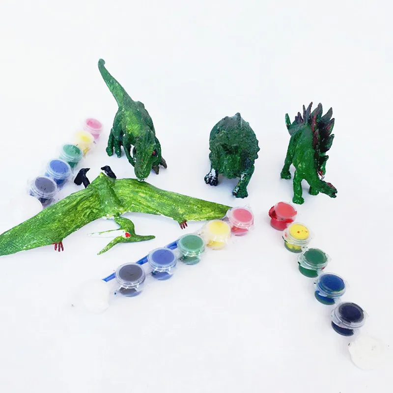 Детские игрушки сделай сам в форме динозавра каракули эмаль раскрашенные куклы не осыпаются плохой DIY граффити живопись игрушки на день