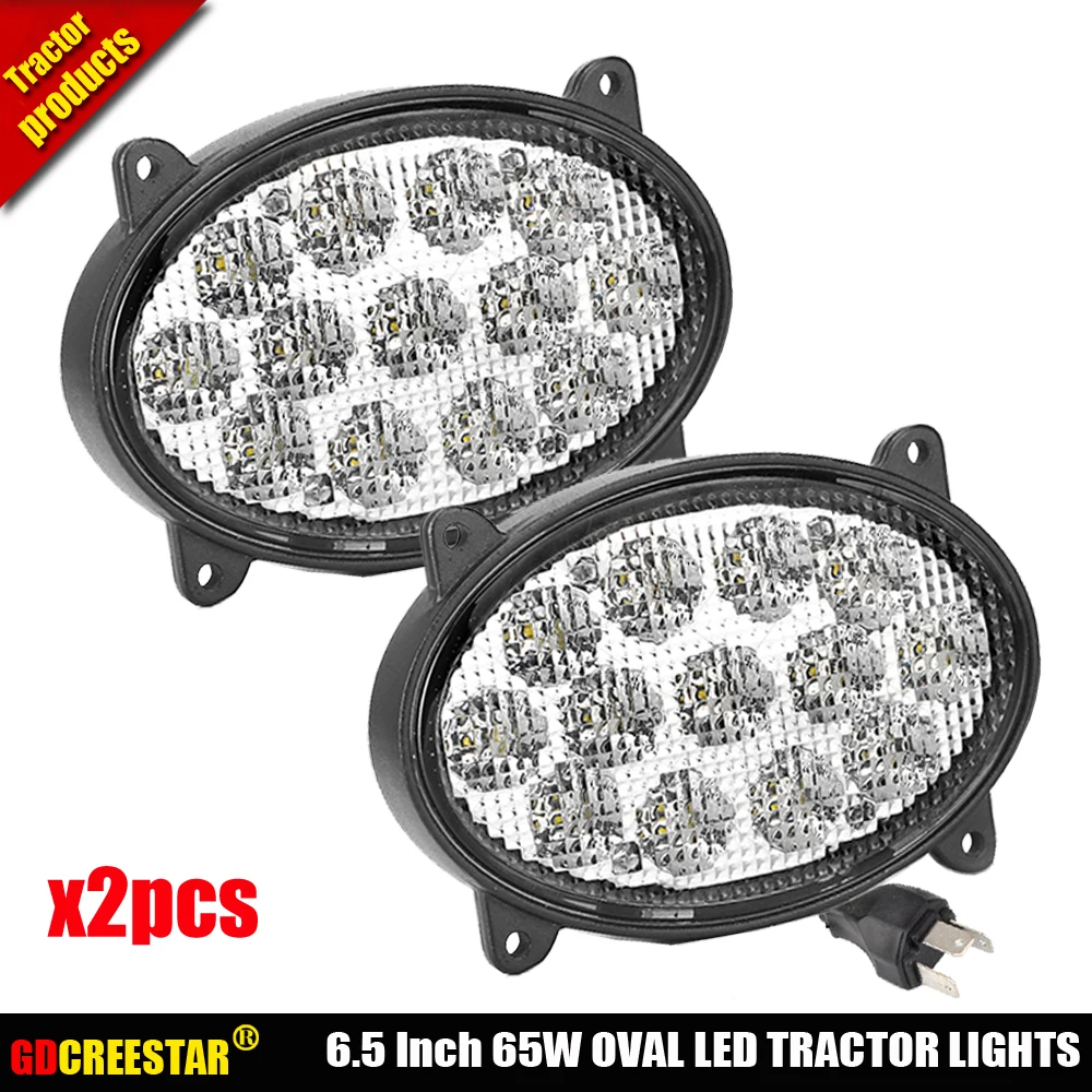 

6.5" inch 65W Oval LED Driving Work Light 13LEDs x 5W Flood Beam 12/24V led Tractor Lights TL8520 Led agricultural lights x2pcs