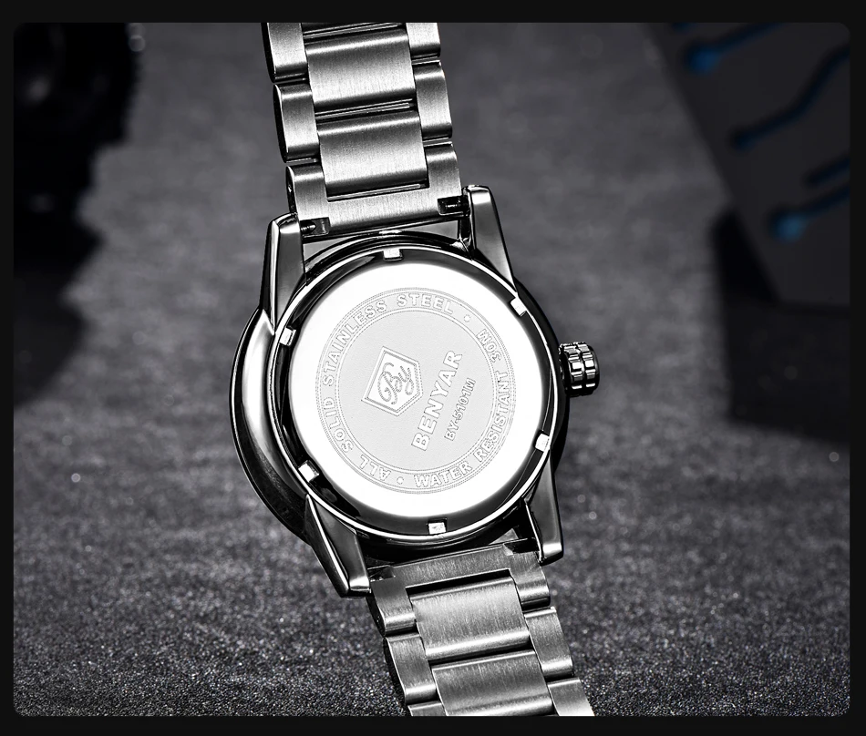 BENYAR модные повседневные мужские часы Топ бренд класса люкс двойной календарь кварцевые часы бизнес мужские новые часы Поддержка дропшиппинг