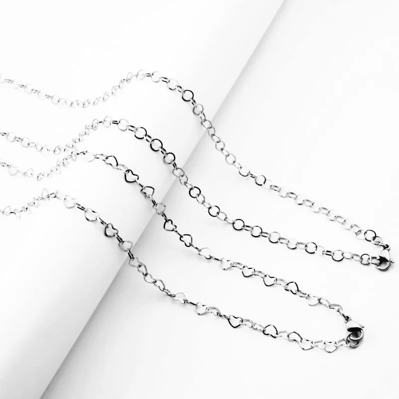 

4mm Width Women Chain Stainless Steel Love Heart Necklace Fashion Jewelry Factory Price