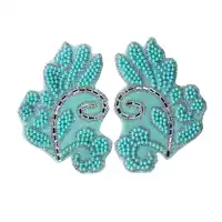 10pair Beaded Crystal Applique Motif Rhinestones Hox-Fix Iron on Sticker Patches Sewing Accessories for Bag Clothes Shoes T2310
