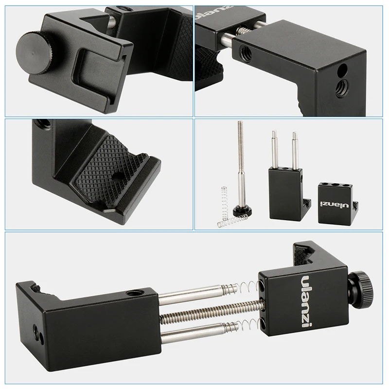  Ulanzi Metal Phone Tripod Clip Iron Man ST-02S Aluminium Smartphone Tripod Mount Stand Adapter Vert