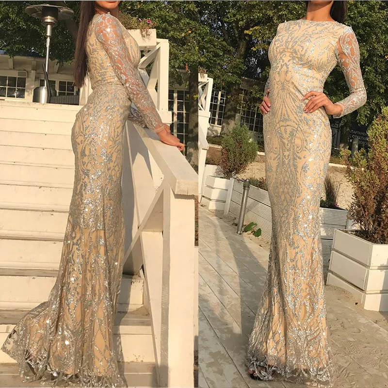 Серебряный Платье Длинное фото 11