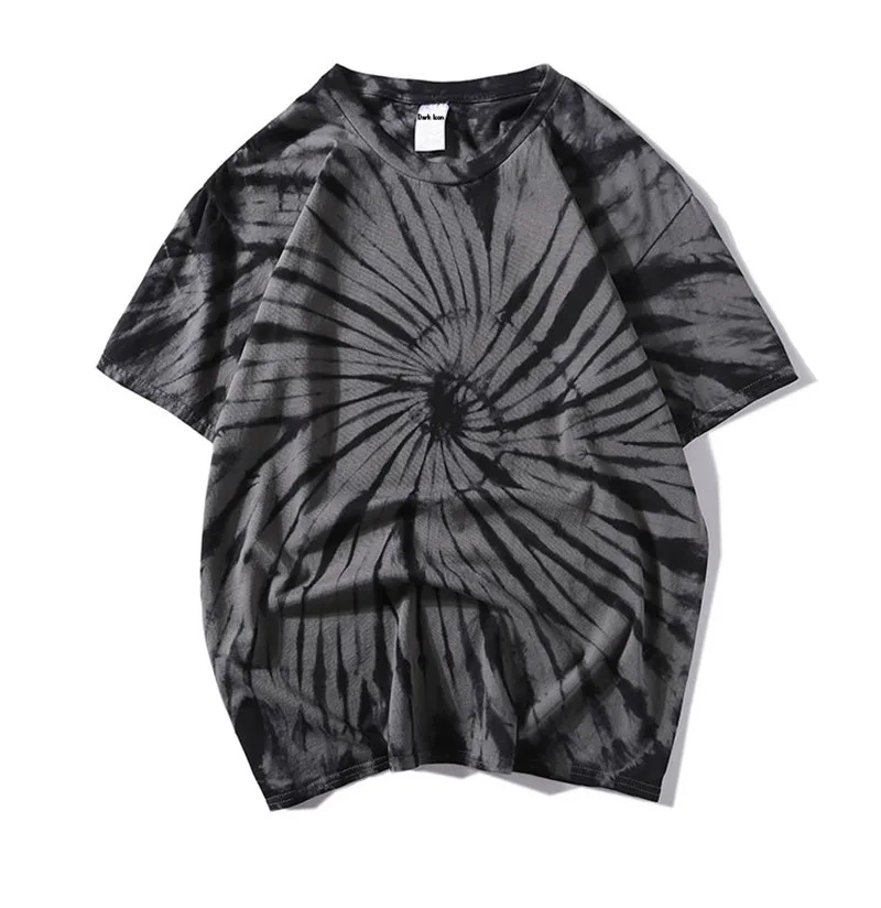 Темная икона Swirl Tie Dye Футболка мужская Лето круглый вырез хип хоп футболки для мужчин 5 цветов