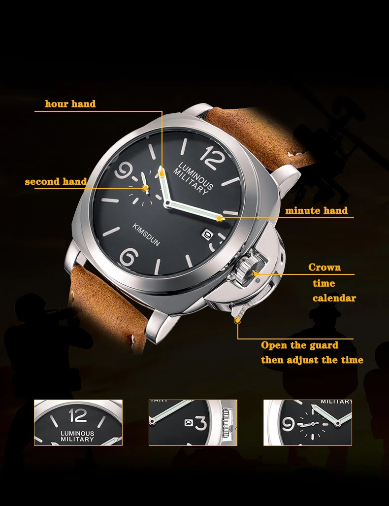 KIMSDUN лучший бренд спортивные мужские часы Роскошные бизнес модные мужские часы, наручные часы водонепроницаемые кварцевые Relogio Masculino
