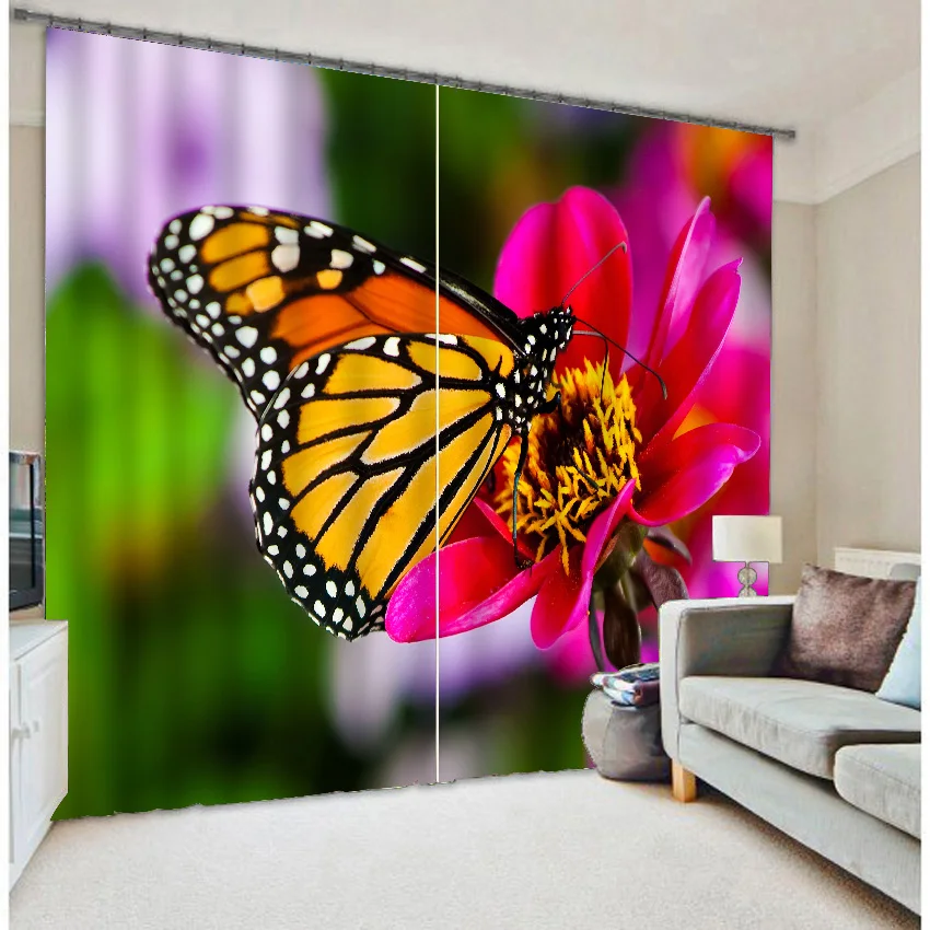 

Colorful butterfly photo printing three-dimensional shade cloth curtain