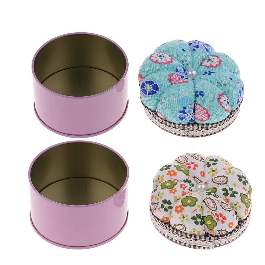 

Pumpkin Shape Pin Cushion Needle Pincushions with Storage Case for DIY Needlework Crafts