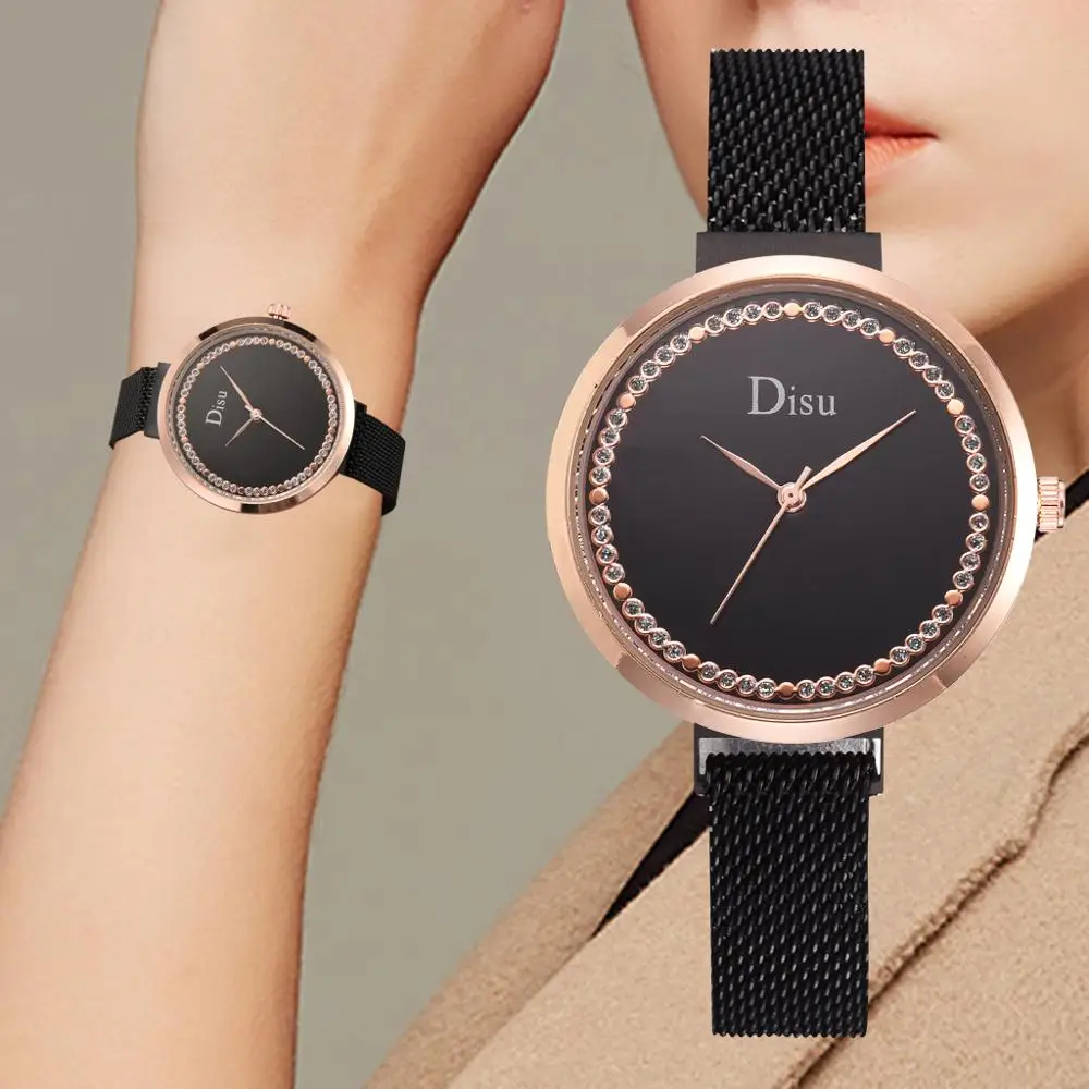

Luxury Rose Gold Big Dial Women Watch Magnet Buckle Wrist Watch For Ladies Female Wristwatch Reloj Mujer Relogio Feminino Gifts
