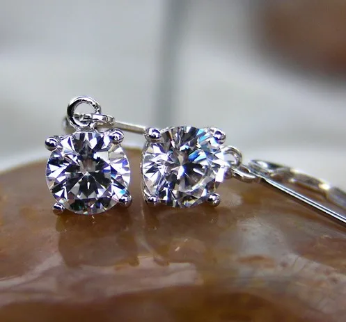 2.02ct SONA алмазные серьги с крючками из стерлингового серебра гипоаллергенный серьги из белого золота висячие серьги для женщин