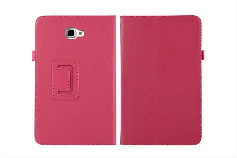 rose red PU чехол для Samsung Galaxy Tab A6 10,1 T585 T580 SM-T580 T580N планшеты защитная пленка в виде ракушки чехол+ стилус - Цвет: rose red