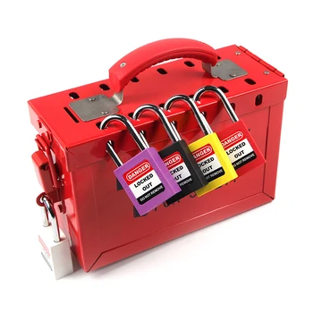 

Lockey Loto Industrial Portable Steel Safety Lock Group Lockout Box Tagout