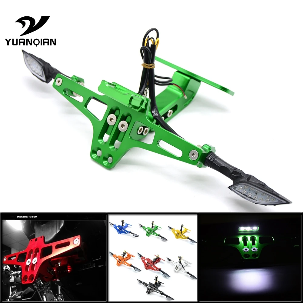 

For Kawasaki ZX636R ZX6RR ZX636R ZX6RR(599cc) ZX7RR ZX9 CNC Motorcycle License Plate Holder Rear Registeration Plate Bracket