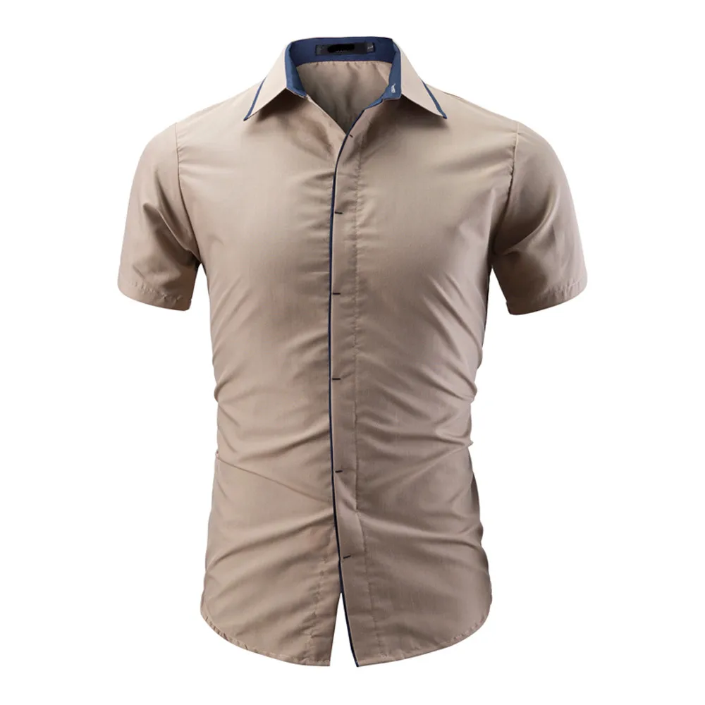 MUQGEW Мужская рубашка приталенная 2019 модная мужская camisa masculina однотонная