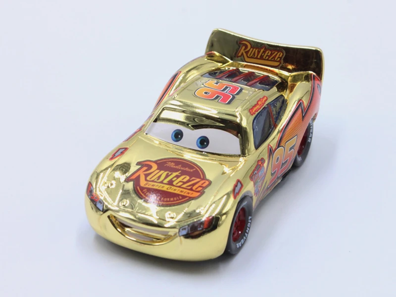 Disney Pixar Cars покрытие золото серебро Молния Маккуин 1:55 Масштаб литья под давлением металлический сплав модель милые игрушки для детей Подарки