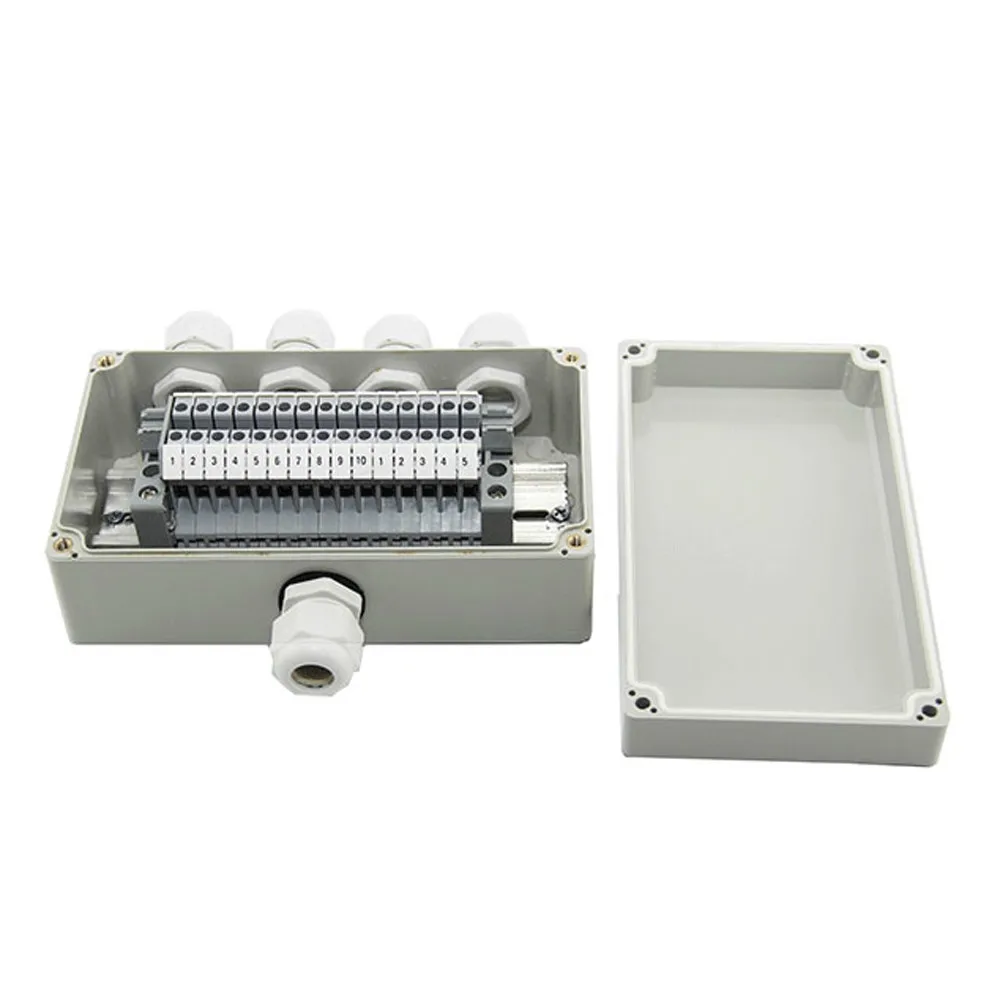 

IP65 Waterproof Cable Wiring Junction Box 1 in 4 out 158*90*60mm with UK2.5B Din Rail Terminal Blocks