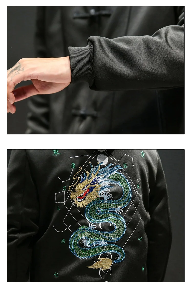 KUANGNAN китайский дракон, вышивка, толстая Мужская куртка, модная хип-хоп Уличная куртка-бомбер, Мужское пальто, мужская куртка, пальто, новинка