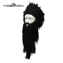 YOZIRON парик ручной работы длинная борода мужская шляпа вечерние шапки унисекс взрослые теплые шапки s Новинка подарки на Хэллоуин мужские и женские шапочки шляпа